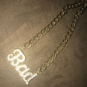 “Bad” Sequin Gold Necklace